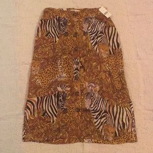 Anthropologie Zebra Cheetah Skirt